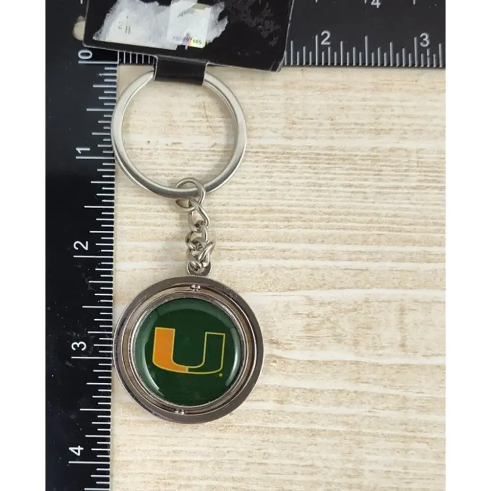 University of Miami Hurricanes Aminco Spinning Key Ring Keychain NCAA Gift